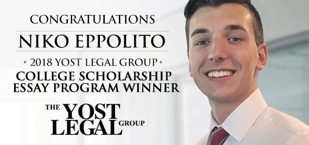 Yost Legal Group College Scholarship Essay Winner